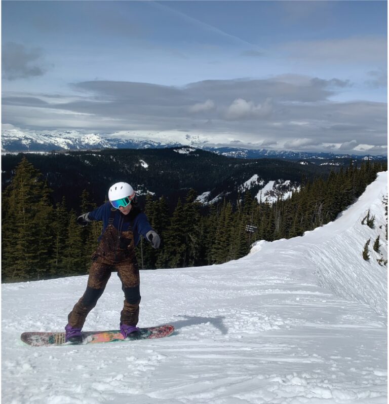 Danielle Diane snowboarding at White Pass Washington