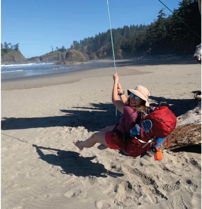 Danielle Diane backpacking at La Push