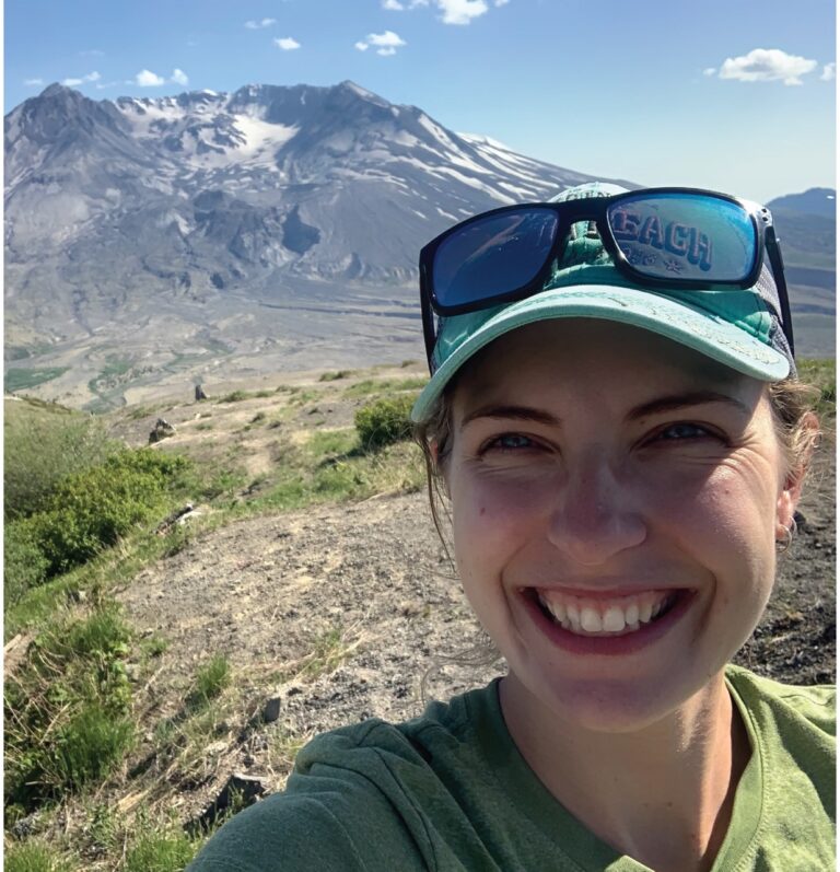 Danielle Diane hiking at Mount St. Helens